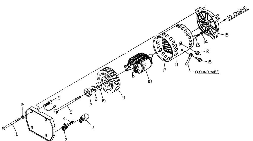Ac Generator No. 61797 Diagram and Parts List for 8750-2-H2450  Briggs and Stratton Generator